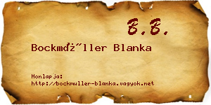 Bockmüller Blanka névjegykártya